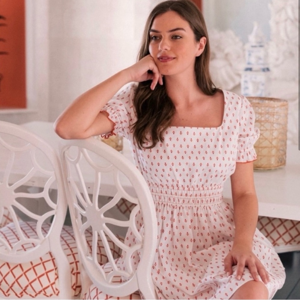 Gal Meets Glam Dorothy White and Red Patterned Mini Dress